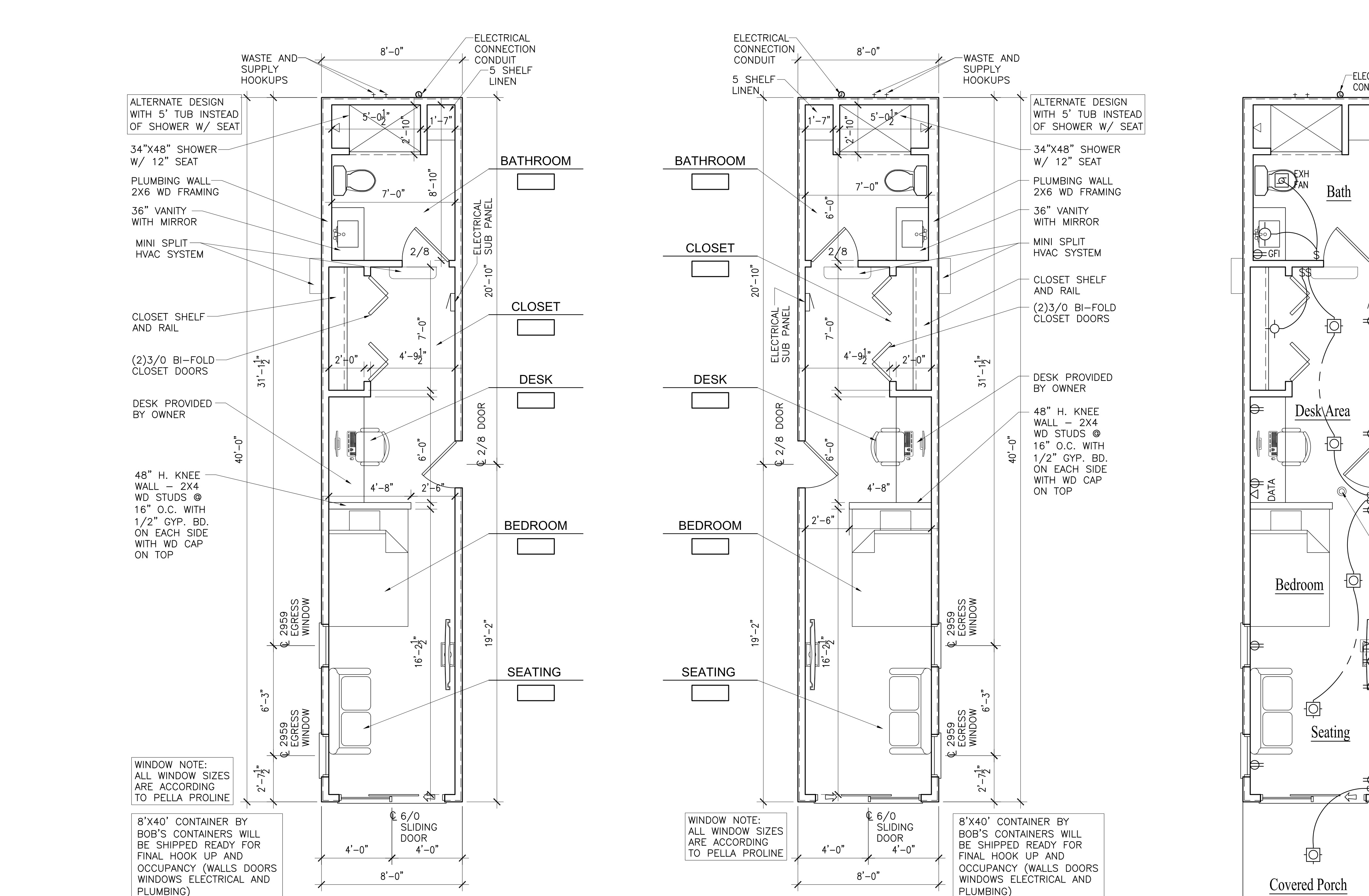 Fox Haven private suite blueprint – bedroom with private bath